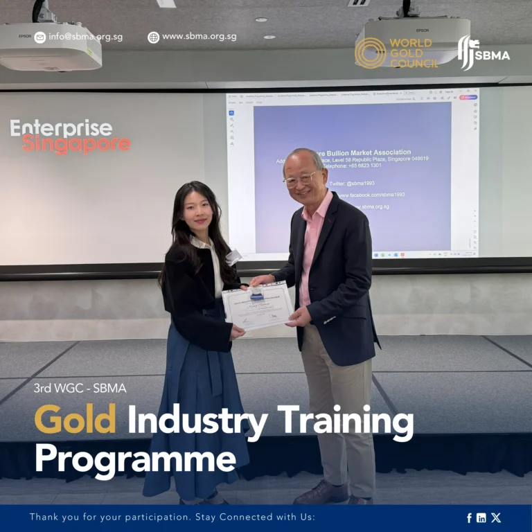 Singapore Bullion Market Association Certificate Presentation