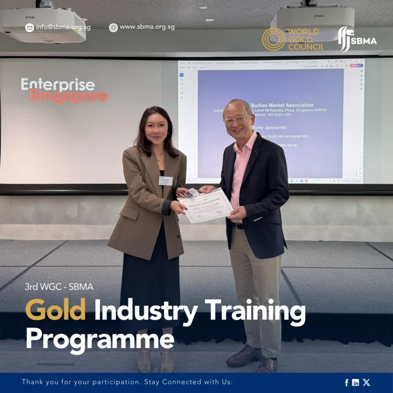 Singapore Bullion Market Association Certificate Presentation