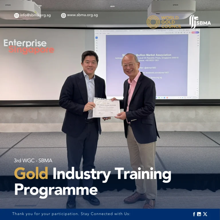 Singapore Bullion Market Association Certificate Presentation