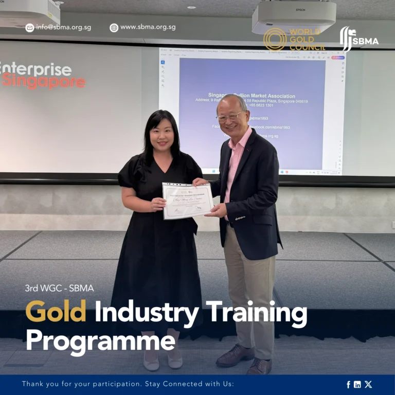 Singapore Bullion Market Association Certificate Presentation