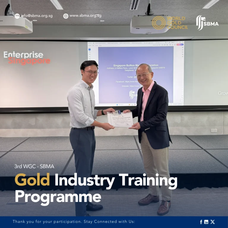 Singapore Bullion Market Association Certificate Presentation