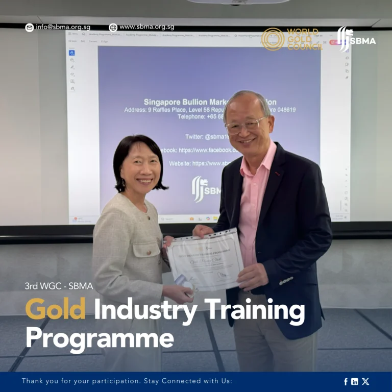 Singapore Bullion Market Association Certificate Presentation