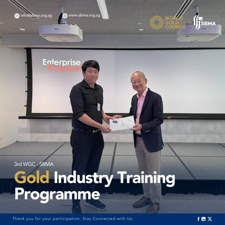 Singapore Bullion Market Association Certificate Presentation