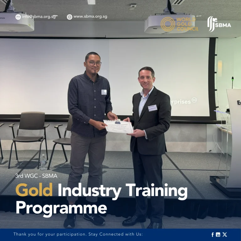 Singapore Bullion Market Association Certificate Presentation