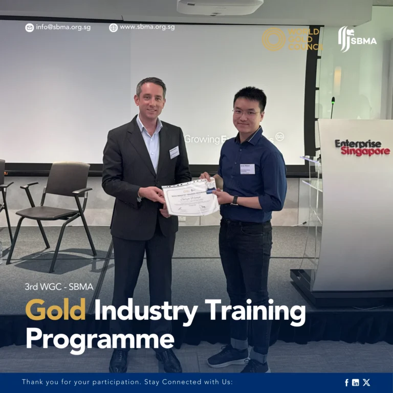 Singapore Bullion Market Association Certificate Presentation