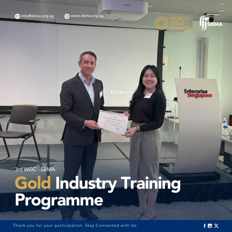 Singapore Bullion Market Association Certificate Presentation