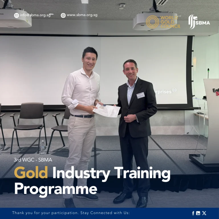 Singapore Bullion Market Association Certificate Presentation