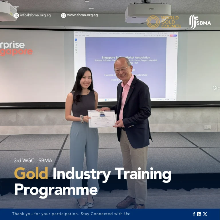 Singapore Bullion Market Association Certificate Presentation