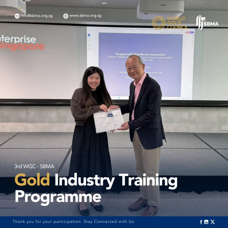 Singapore Bullion Market Association Certificate Presentation