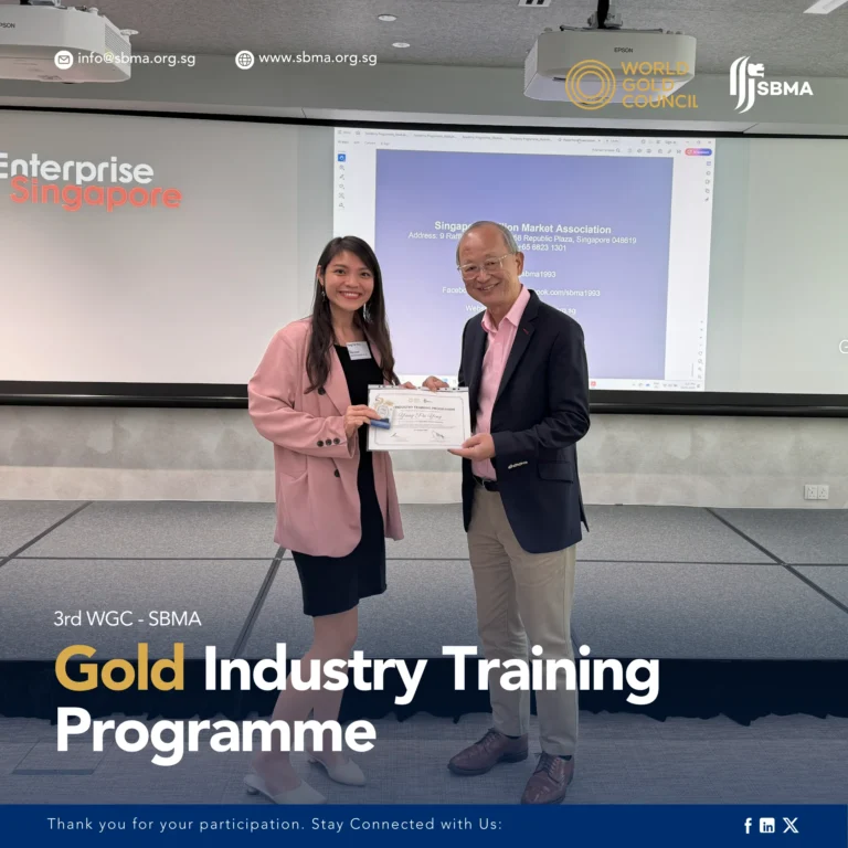 Singapore Bullion Market Association Certificate Presentation