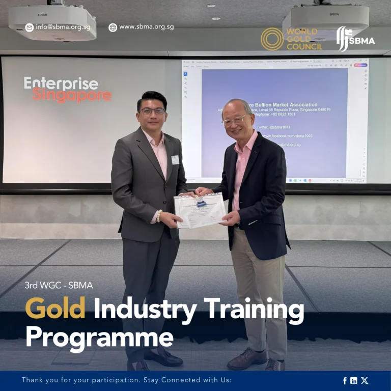Singapore Bullion Market Association Certificate Presentation