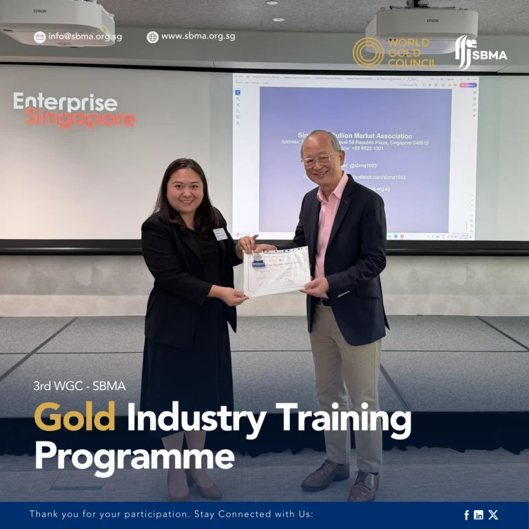 Singapore Bullion Market Association Certificate Presentation