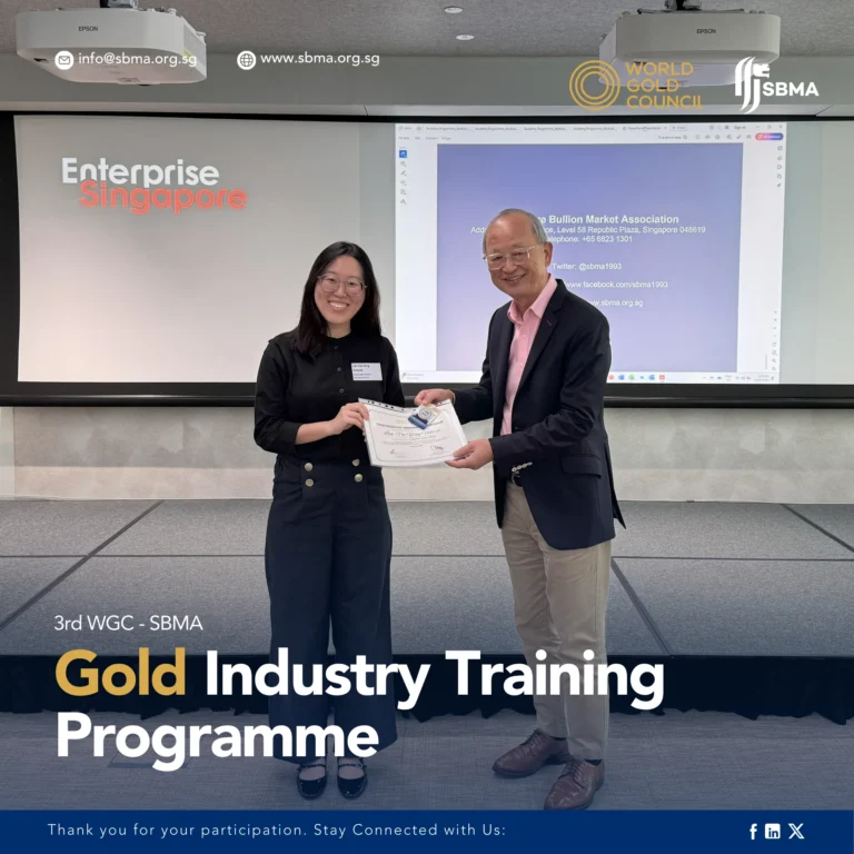 Singapore Bullion Market Association Certificate Presentation