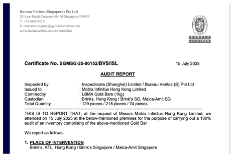 Singapore Bullion Market Association Advancing Asset Transparency